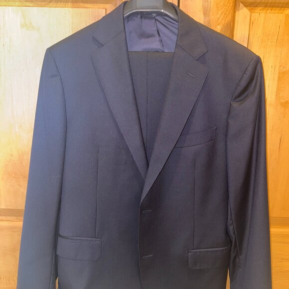 Suitsupply Navy Tonal Pinstripe Suit